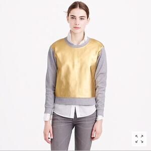 J. Crew Gold Foil Gray Sweater Sweatshirt XXS